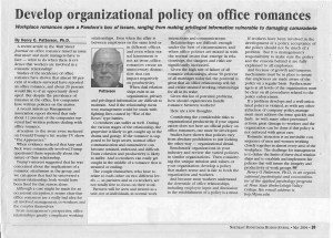 # 10 - May 04 - Develop organizational policy on office romances