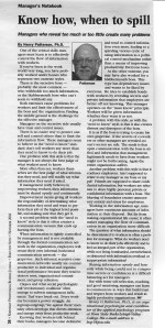 # 13 - Nov 04 - Know how, when to spill