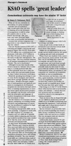 # 23 - July 06 - KSOA spells 'great leader'