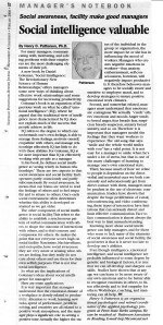 # 32 - Feb 08 - Social intelligence valuable