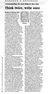 # 35 - Aug 08 - Think twice, write once