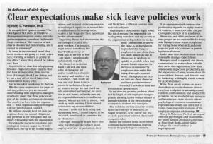 # 6 - Aug 03 - Clear expectations make sick leave policies work