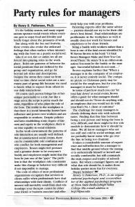 # 8 - Dec 03 - Party rules for managers