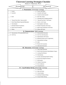 Learning Strategy Checklist # 1