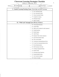 Learning Strategy Checklist # 3