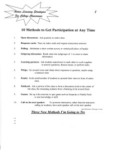 Ten Methods to Get Participation