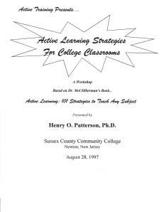 Workshop Title Page